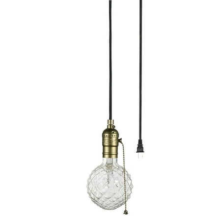 - Globe Electric Edison 1-Light Matte Bronze and Black Plug-In Mini Pendant, 65446