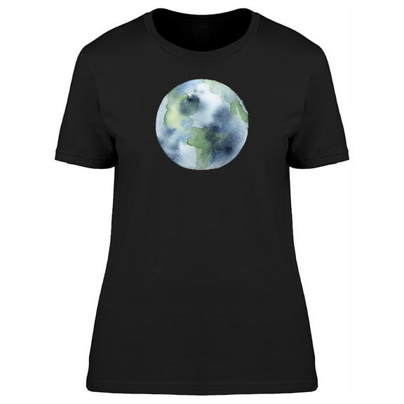 Watercolor Drawing Of Earth T-Shirt Women -Image by Shutterstock, Female Small