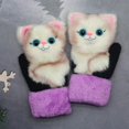 thumbnail image 5 of Guantes de felpa de animales 3d, manoplas tejidas, manoplas forradas con forro polar, guantes de dedo completo, 5 of 5