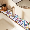 thumbnail image 2 of Yayeee Faucet Mat for Kitchen Sink 14.7" Diatomite Long Splash Guard Pad, Green Simple Triangles, 2 of 7