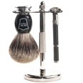 thumbnail image 1 of Parker 96R Safety Razor Shave Set - Includes Pure Badger Brush, Stand & Parker 96R Butterfly Open Safety Razor, 1 of 5