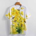 thumbnail image 4 of Bee And Flowers T-Shirt O Neck Retro Print Big Size T-Shirts Short Sleeve Tees Womens Pretty Design, 4 of 5