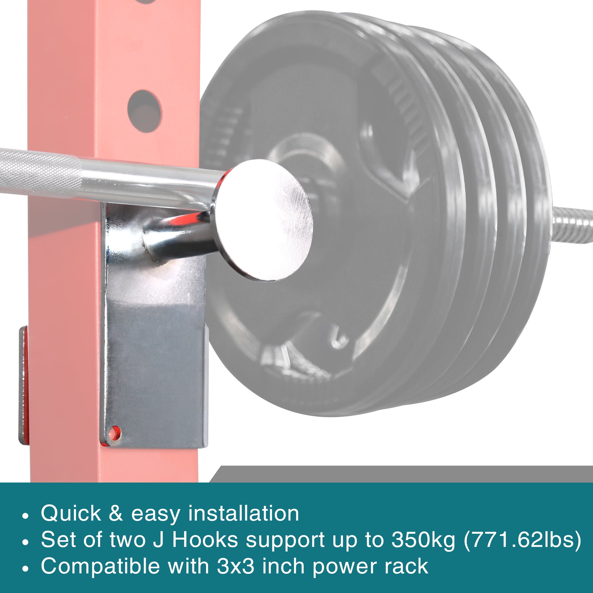 STOZM J-Hooks Power Rack Attachment – Fit 3” x 3” Square Tube