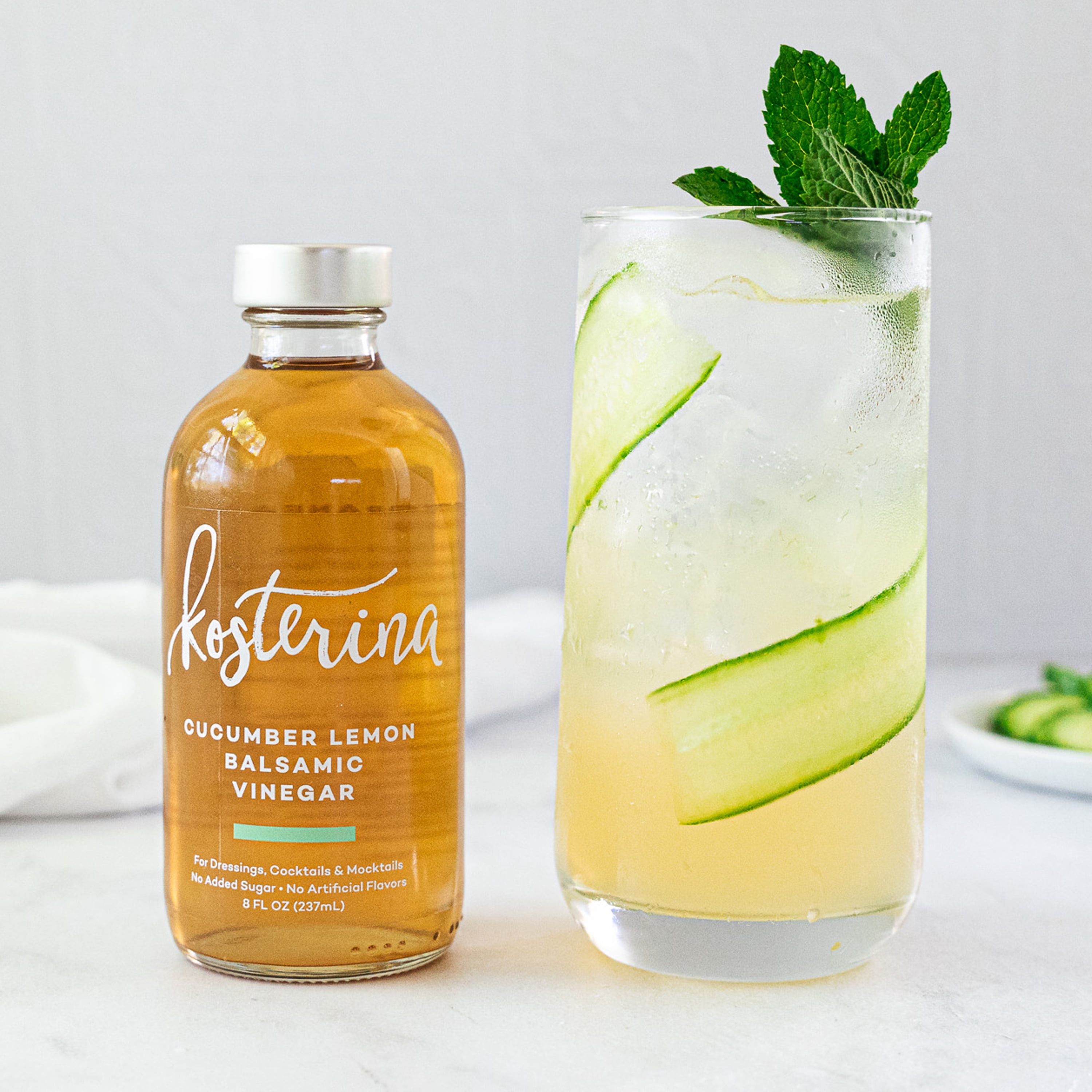 (6 pack) Kosterina Cucumber Lemon Balsamic Vinegar, 8 fl oz