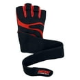 thumbnail image 6 of Weightlifting Gloves with Integrated Wrist Wrap Support Half Finger Body Building Gym Glove Red XX-Large, 6 of 6