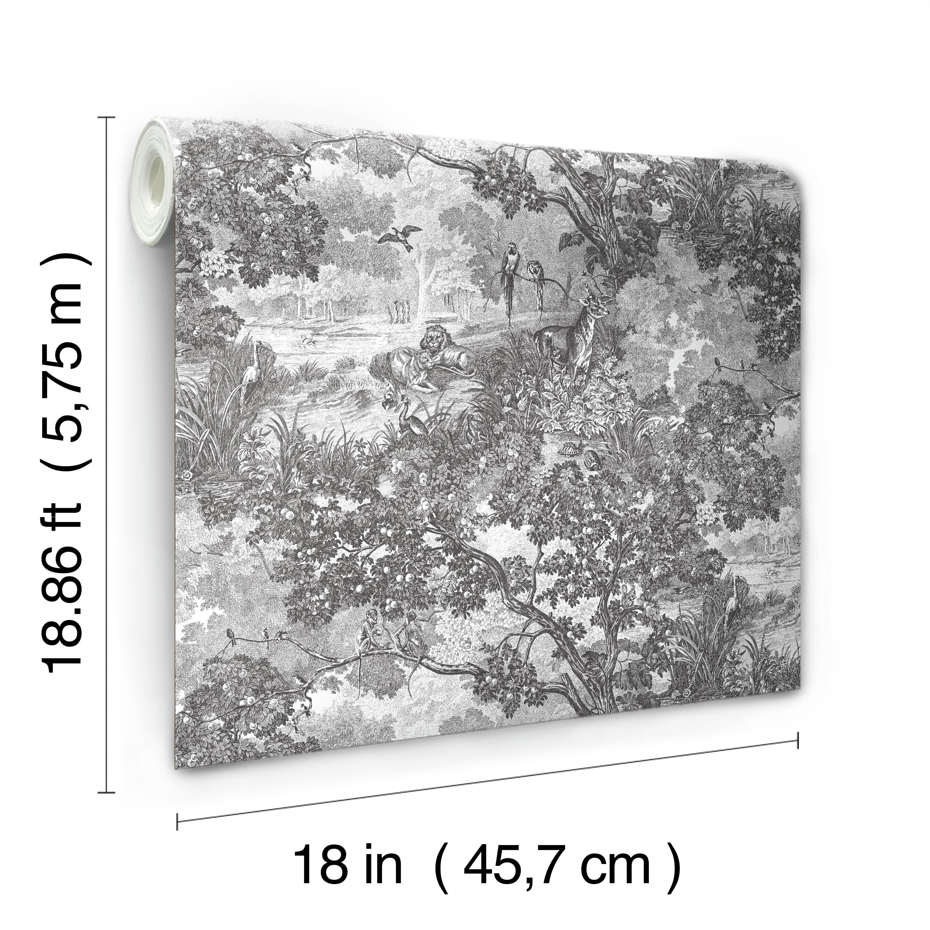 Jungle Toile Peel and Stick Wallpaper