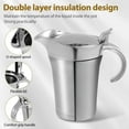 thumbnail image 4 of AEVXKHI 750ml Gravy Warmer Pitcher, Gravy Boat with Hinged Lid, Double Wall Insulated Gravy Jug, Stainless Steel Sauce Jug, Insulated Gravy Boat for Sauce Syrup Creamer, 4 of 10