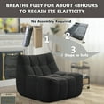 thumbnail image 2 of NBLDGT Comfy Lounge Chair with Wide Backrest, Single Seated Bean Bag Chair with High-Rebound Memory Foam, Upholstered Accent Chair for Living Room, Bedroom, Office (Black), 2 of 10