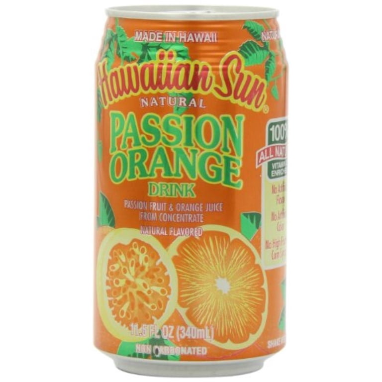 Hawaiian Sun Flavored Juice, Passion Orange, 11.5 Oz., 6 count