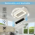 thumbnail image 2 of Mintazer 20-Inch Modern Leafless Ceiling Fan with Remote Control, Removable & Washable Blades, Reversible Motor,White, 2 of 7