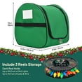 thumbnail image 4 of Christmas Light Storage Bag, 600D Oxford Fabric Christmas Light Organizer with Reinforced Handles, 3 Reels Organizes up to 375ft of Mini Lights, Green, 4 of 7