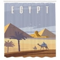 thumbnail image 2 of Ambesonne Vintage Egyptian Shower Curtain, Cleopatra Pyramids, 69"Wx75"L, Ceil Blue Dark Yellow, 2 of 2