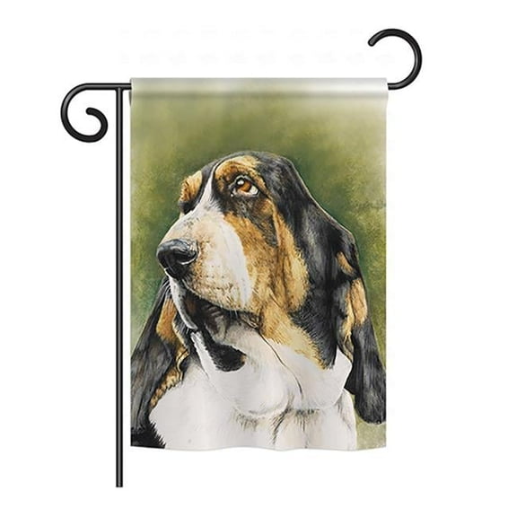 Breeze Decor BD-PT-G-110090-IP-BO-DS02-US Basset Hound Nature - Everyday Pets Impressions Decorative Vertical Garden Flag - 13 x 18.5 in.