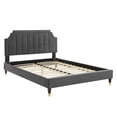 thumbnail image 3 of Modway Sienna Performance Velvet Full Platform Bed in Charcoal, 3 of 10