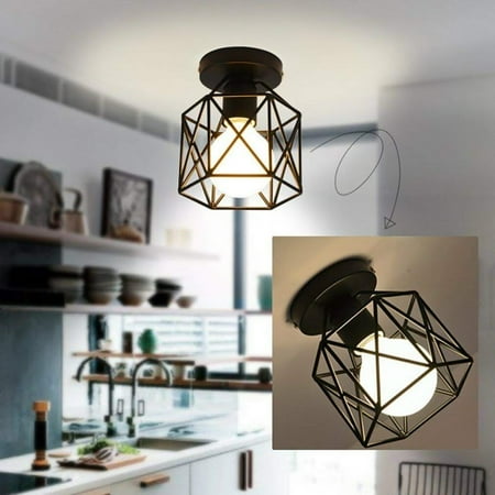 Retro Vintage Industrial Flush Mount Ceiling Light Mini