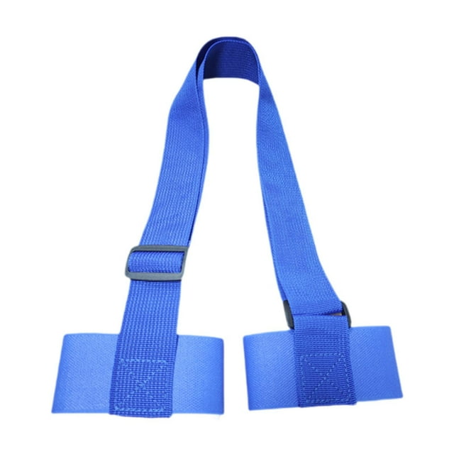 DYNWAVECA Sangle de Support de Ski Réglable Idéale pour Familles Hommes Femmes et Enfants Adultes Sangle de Support de Ski Nylon Résistant à l'Usure Ceinture de Fixation Bleue