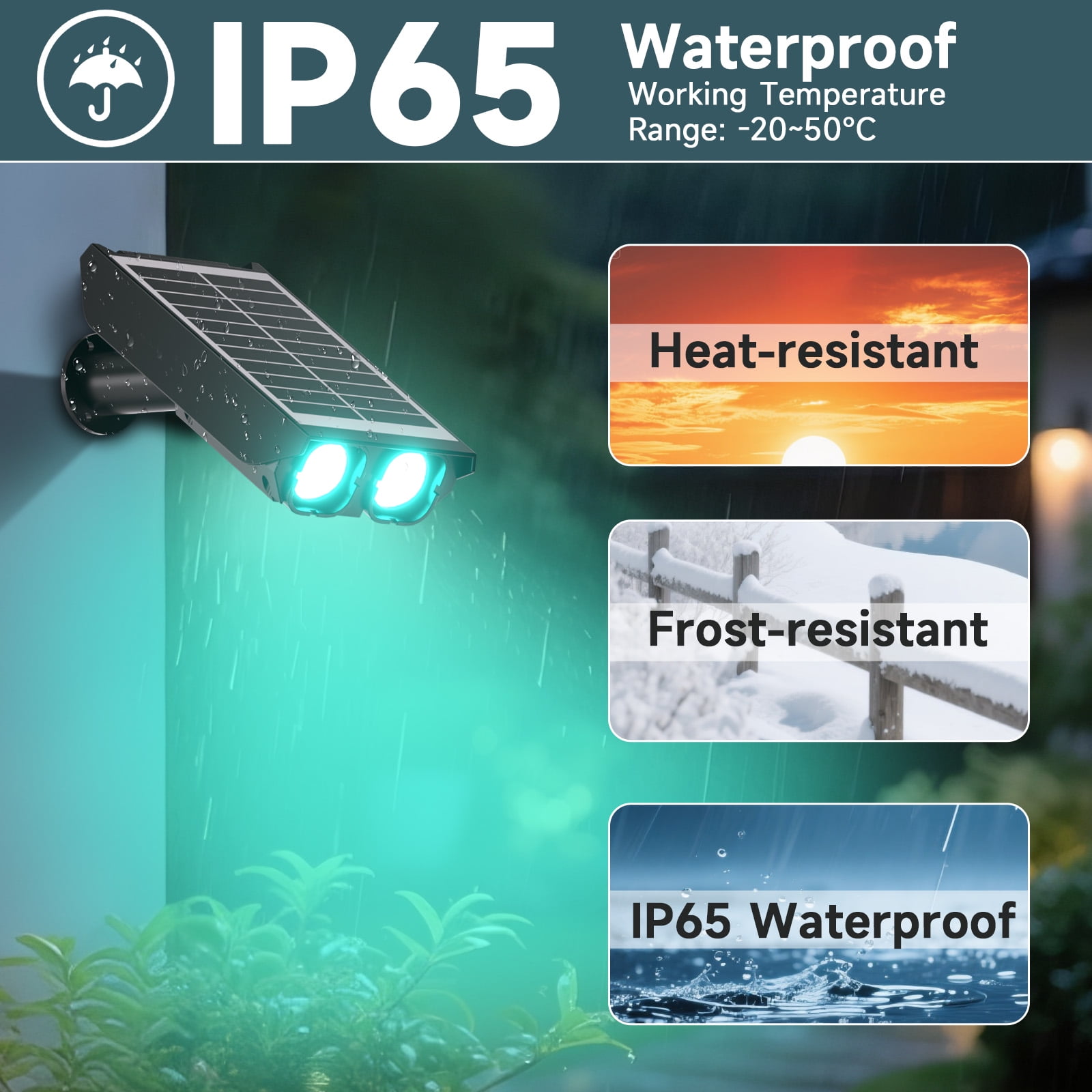 4 Pack RGB Solar Spot Lights : 2 IN 1 Solar Lights Outdoor with 8 Lighting Modes & PC Light Guide Column for Tree Garden Yard Pathway,RGB Color Changing Landscape Lights,IP65 Waterproof