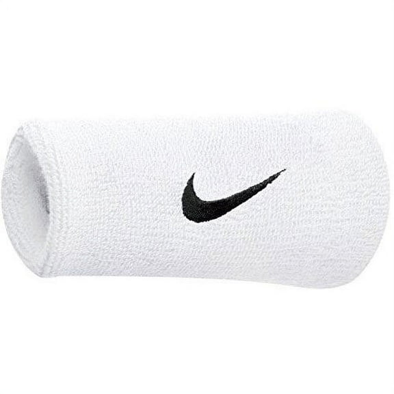 Nike Swoosh Doublewide Wristbands White/Black