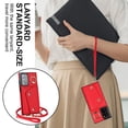 thumbnail image 2 of Allytechgroup Wallet Case for Samsung Galaxy Note 20, RFID Blocking Crossbody Shoulder Strap Hand Wrist Cards Holder Ring Stand Bumper Drop Protection Phone Case for Girls Women, Red, 2 of 9