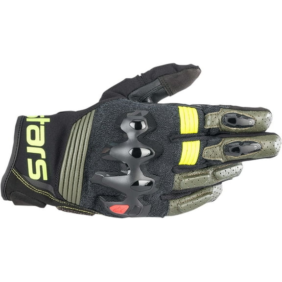 Alpinestars Halo Mens Leather Motorcycle Gloves Yellow SM