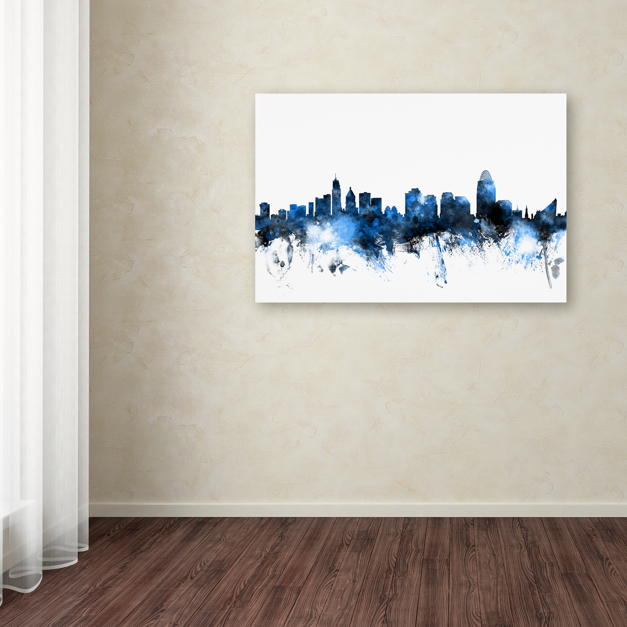 Michael Tompsett 'Cincinnati Ohio Skyline II' Canvas Art