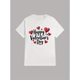 thumbnail image 4 of His & Hers Valentine's Day T-Shirts, Casual Crew Neck, Short Sleeve, Polyester, Machine Washable, Summer Essential, Red Heart Design, Valentines Tshirts Tee For Adult, Men, Women, Teen, Teenager, Ado, 4 of 7