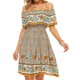 thumbnail image 1 of Minnieouse Vestido corto Cintura alta Vestido de verano Vacaciones en la playa Ropa de verano Caqui L Prendas para la parte del cuerpo Caqui S Minnieouse AP010707-01, 1 of 6