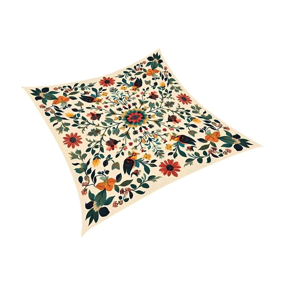 A Floral Bird Print Polyester Sun Shade Sails 150X150Cm Outdoor Patio Protection Canopy For Garden Backyard Deck