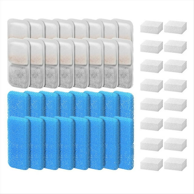 Filtros para Fuente de Agua para Gatos para Fuente de Agua Automática para Mascotas , Filtros de Repuesto y Esponjas, Juego de 16
