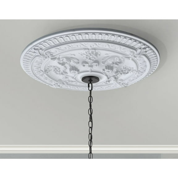 AFD White Scroll Rose Chandelier Ceiling Medallion 26 Inch Dia