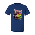 thumbnail image 2 of Wild Bobby, Cute Colorful Rainbow Cat Animal Lover Men's Graphic T-Shirt, Royal, 4XL, 2 of 3