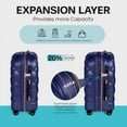 thumbnail image 2 of 2-Piece Luggage Set Expandable Lightweight Hardside Spinner Suitcase with TSA Lock, 20" Carry-on & 14" Cosmetic Case, Navy - WD8810, 2 of 9