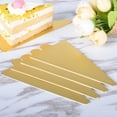 thumbnail image 3 of 100pcs Small Triangle Mousse Cake Serving Base Mats Disposable Paper Cupcake Tray (Golden), 3 of 8