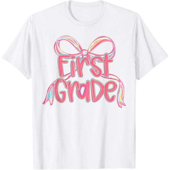 DOPASHIRT First Grade Back To School 1St Grade Coquette Teachers Girls T-Shirt Unisex S-5XL Hot Trending Shirt, Vintage Birthday Gift