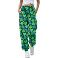thumbnail image 1 of Pantalones Casuales Gibobby para Mujer Moda Primavera Día De San Patricio Verde M, 1 of 2