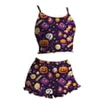 thumbnail image 5 of MVRLSH Womens Pajama Sets for Women 2 Piece Halloween Pattern Tank Top And Shorts Home wear Outfit Soft Sleepwear Lounge Set Gold - L, 5 of 5