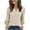 Beige, variant on BXINGOHAI V Neck Long Sleeve Shirts for Women Casual Fall Tops Lightweight Tunic Sweaters Fashion Clothes Army Green L