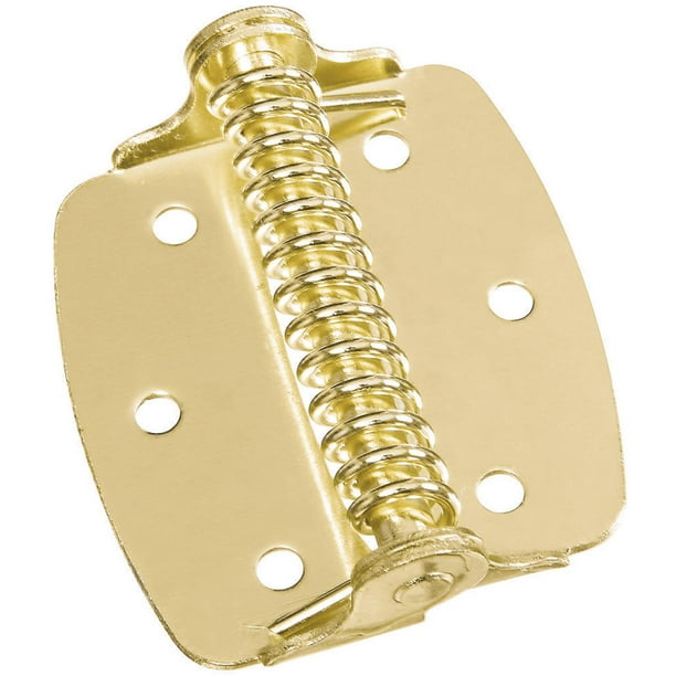 Stanley N240481 2 in. Spring Hinge With Screws, Bright Brass, Pack 2