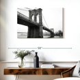 thumbnail image 3 of Elephant Stock Monochromatic Brooklyn Bridge Wall Art - Horizontal Canvas Wall Art - Living Room Wall Decor - Architecture Canvas - White And Black Decor - 36" x 24", 3 of 8