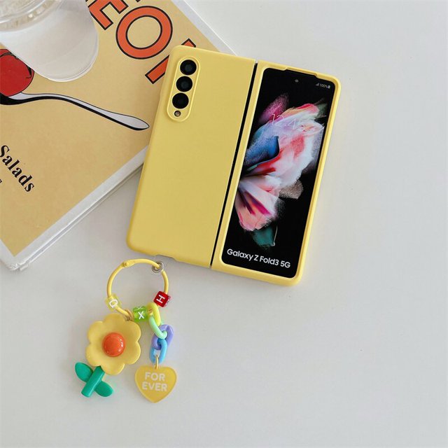 Linda flor Fleece colgante JoPhone Funda para Samsung Galaxy Z Funda dura moda Linda Funda 4 3 Z 3 4 5G casos zhangmengya LED