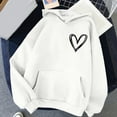 thumbnail image 2 of WTXUE Women's Oversized Heart Graphic Hoodie Sweatshirts Comfortable Long Sleeve Pullover Tops with Pockets Trendy Fall Winter Casual Outfit Valentine's Sweatshirts White L, 2 of 4