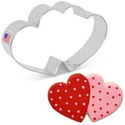 Double Heart Valentine's Cookie Cutter, 4.75" Made in USA by Ann Clark