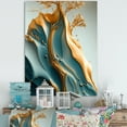 thumbnail image 2 of Designart Abstract Blue And Gold Leaves III Canvas Wall Art, 2 of 5
