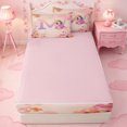 thumbnail image 4 of meiyoeat Cute Princess Zipper Twin Comforter Sets with Fitted Sheet and 2 Pillowcases,Initial Letter M Zipper Bedding Set For Girl,Pink Reversible,4-Piece, 4 of 7