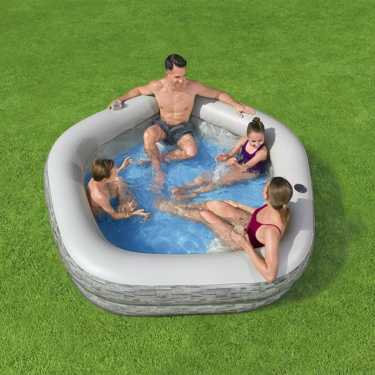 pool Summer Waves 16 ft. Long Dark Herringbone Print Elite Frame