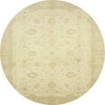 thumbnail image 1 of Ahgly Company Tapis d'Intérieur Rond Abstrait Kaki Or Oriental, 8 Pieds Rond, 1 of 6