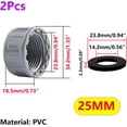 thumbnail image 2 of 2 Pack Female Thread Pipe Fitting Cap, 25mm Fitting Blanking Cap, PVC Blanking Stop Cap, Waste Pipe Blanking Cap wity Washer, 2 of 12