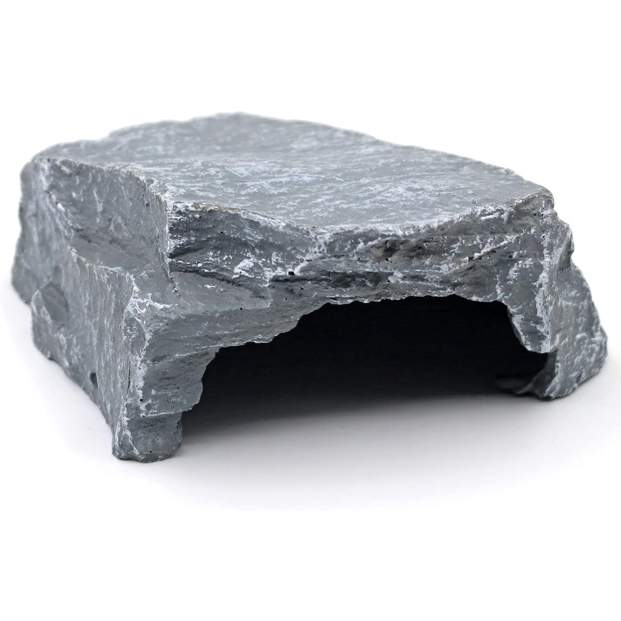 Reptile Rock Hide Cave, Resin Reptile Hideout for Turtle, Bearded Dragon, Lizard, Amphibian Aquarium Decor