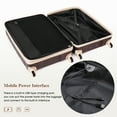 thumbnail image 3 of 3 Piece luggage sets, Expandable Luggage 20/24/28 Inches with  USB Charging Ports, ABS Hardshell Luggage Airline Approved, Brown, 3 of 9