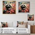thumbnail image 4 of Designart "Black and Pink Raccoon with Flower II" Animals Framed Wall Art Decor - Modern Black Raccoon Living Room Framed Canvas Art, 4 of 6